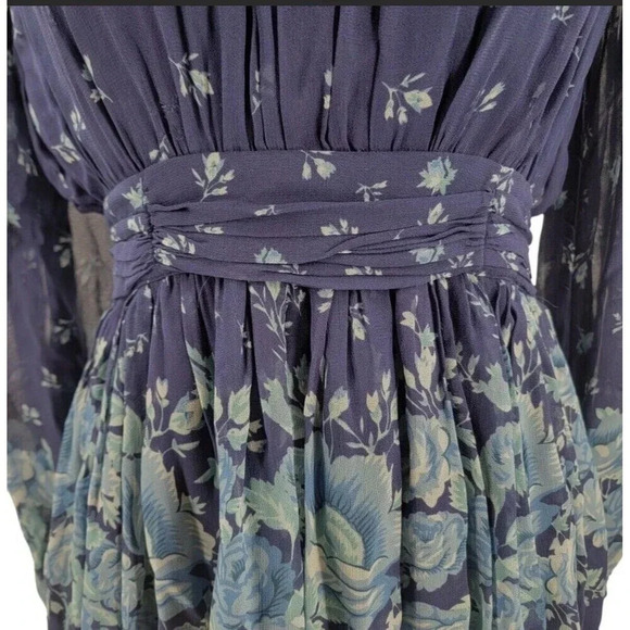 AnthropologieDress Size Large  Blue Floral Dainty Elegant MSRP $170 Letmebe - Picture 6 of 8